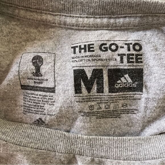 Adidas 2014 Gray FIFA World Cup Brasil Graphic T-Shirt Medium - Picture 5 of 6